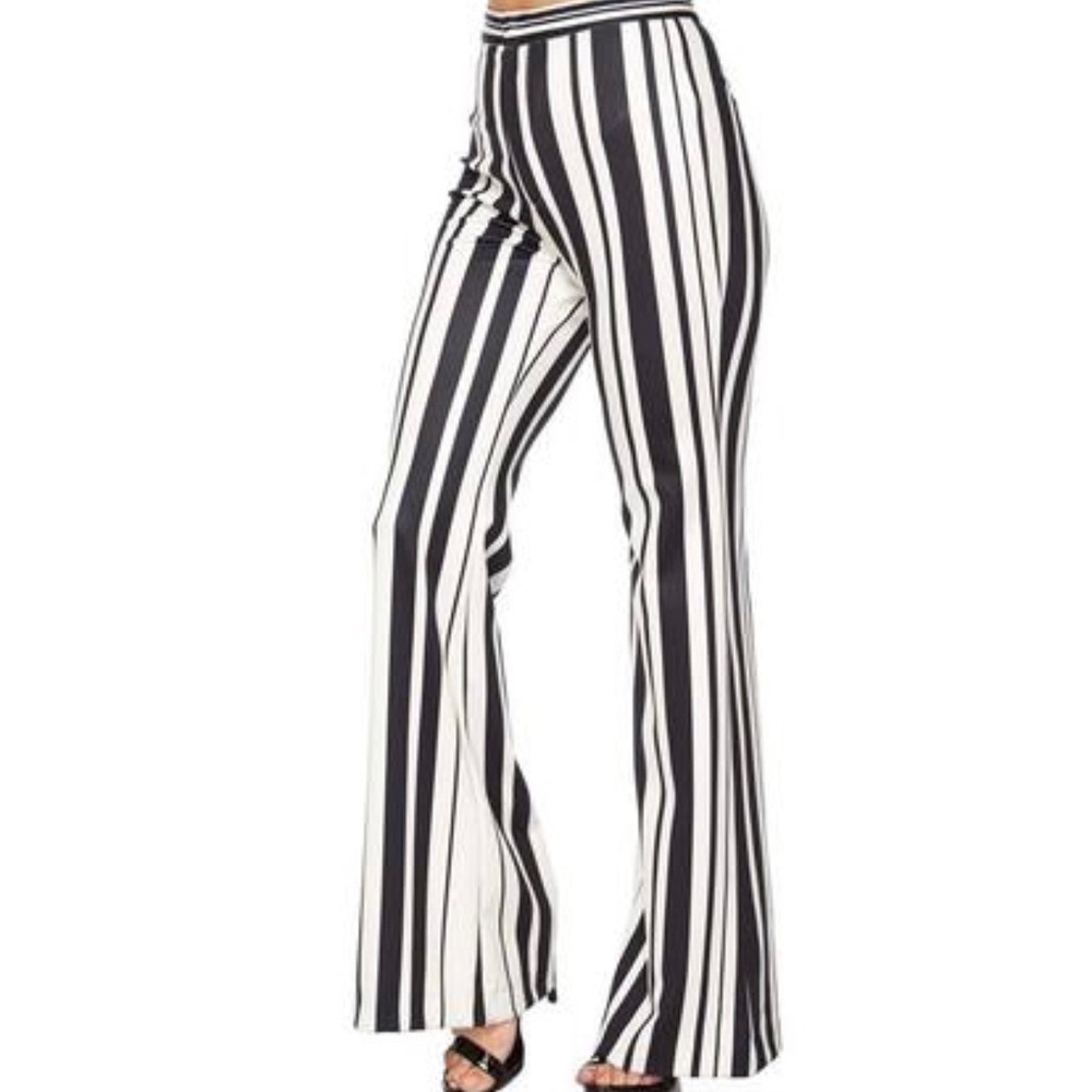 LAST ONE! High waist striped flare leg pants - Picture 3 of 8